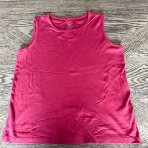 LL Bean Pink Supima Cotton Sleeveless Tank Top Crew Neck Womens XS Regular